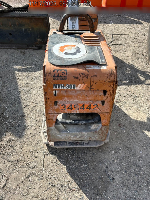 2023 Multiquip MV308GH Honda GX270, 18" Plate, Tachometer