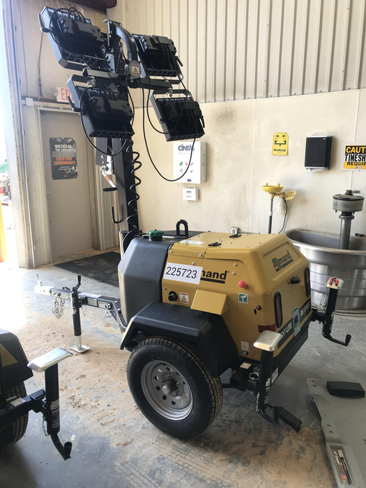 2022 Allmand NLV3GR (4) LED Light Fixture 350W, 23' Vertical Mast, 3kW Prime, Towable, Deep Sea L401, Leveling Jacks, Yanmar T4F 5.8hp