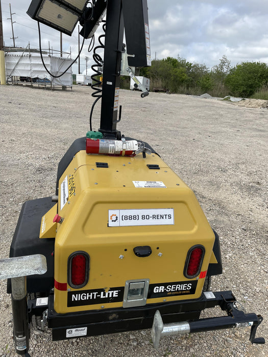 2022 Allmand NLV3GR (4) LED Light Fixture 350W, 23' Vertical Mast, 3kW Prime, Towable, Deep Sea L401, Leveling Jacks, Yanmar T4F 5.8hp