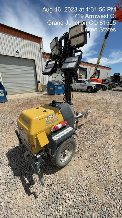 2022 Allmand NLV3GR (4) LED Light Fixture 350W, 23' Vertical Mast, 3kW Prime, Towable, ES Decals, T3