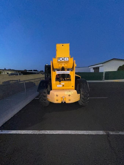 2019 JCB 510-56 74 HP w/Open ROPS, Beacon, Aux Hydraulics, Worklights, Solid Tires w/60" Carriage/Forks