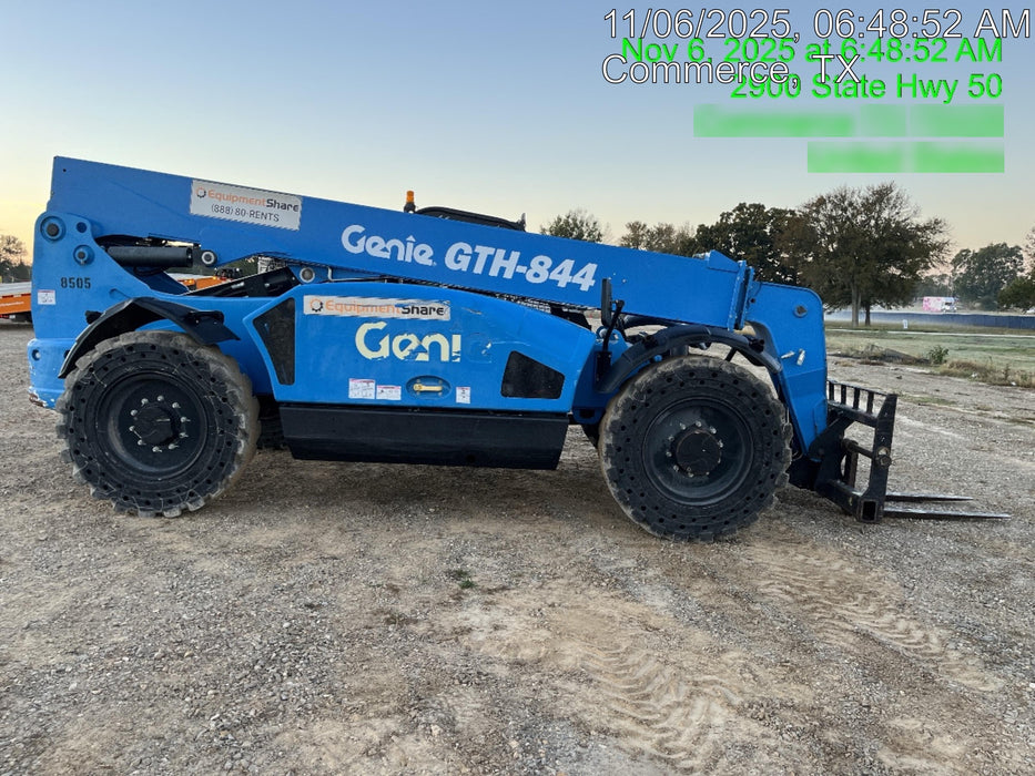 2018 Genie GTH-844 Genie GTH-844D w/Open ROPS, Solid Tires, Work Light/Beacon, 60" Carriage and Forks
