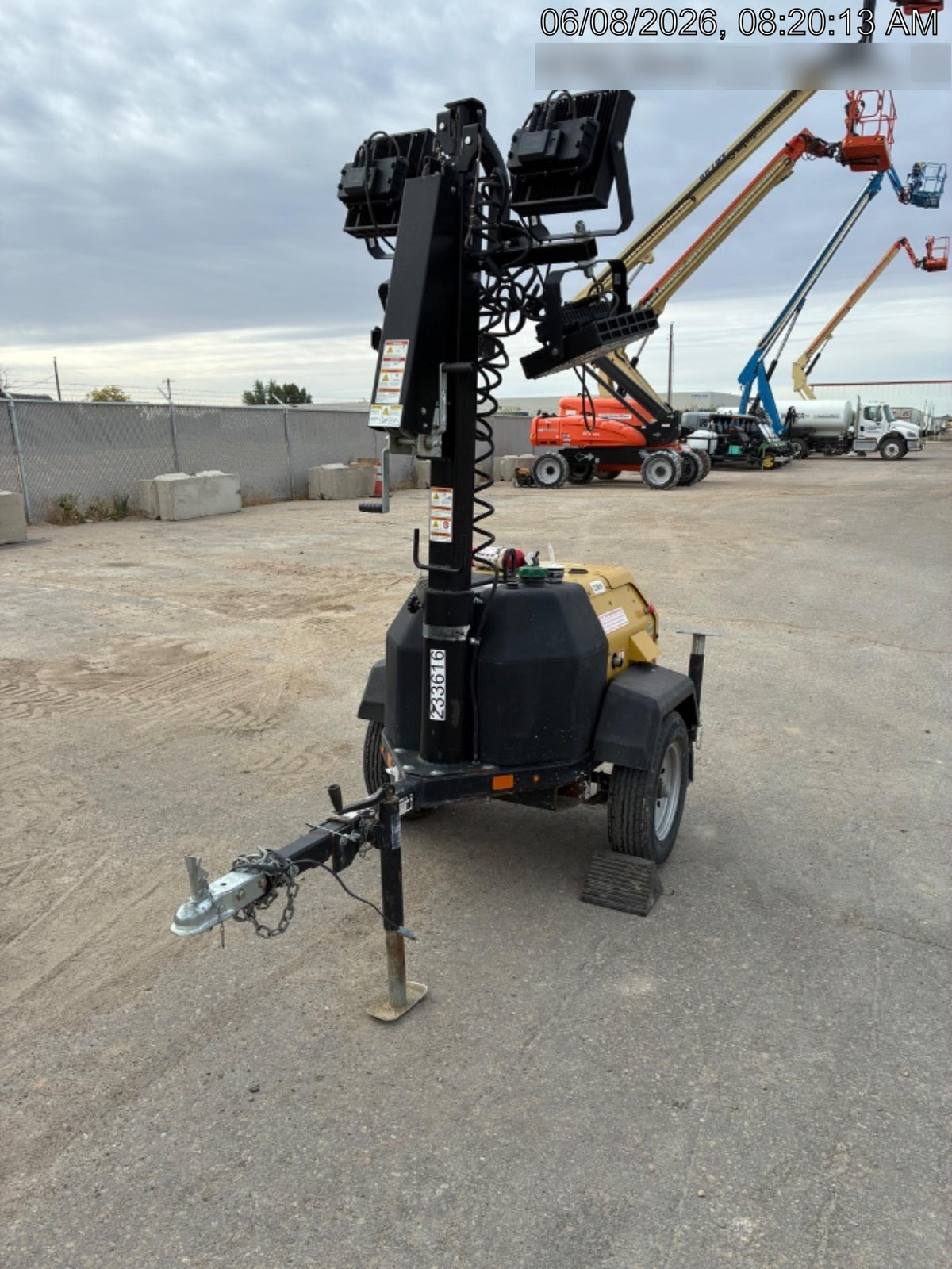 2022 Allmand NLV3GR (4) LED Light Fixture 350W, 23' Vertical Mast, 3kW Prime, Towable, Deep Sea L401, Leveling Jacks, Yanmar T4F 5.8hp
