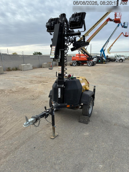 2022 Allmand NLV3GR (4) LED Light Fixture 350W, 23' Vertical Mast, 3kW Prime, Towable, Deep Sea L401, Leveling Jacks, Yanmar T4F 5.8hp
