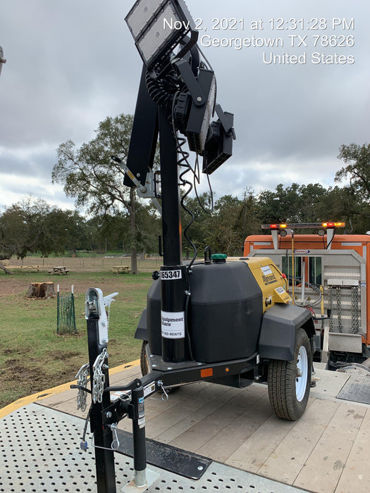 2021 Allmand NLV3GR (4) LED Light Fixture 350W, 23' Vertical Mast, 3kW Prime, Towable, Deep Sea L401, Leveling Jacks, Yanmar T4F 5.8hp