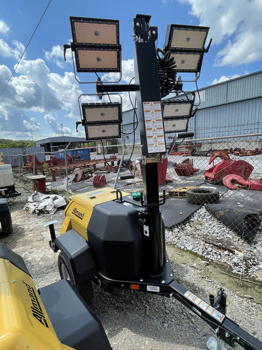 2022 Allmand NLV3GR (4) LED Light Fixture 350W, 23' Vertical Mast, 3kW Prime, Towable, Deep Sea L401, Leveling Jacks, Yanmar T4F 5.8hp