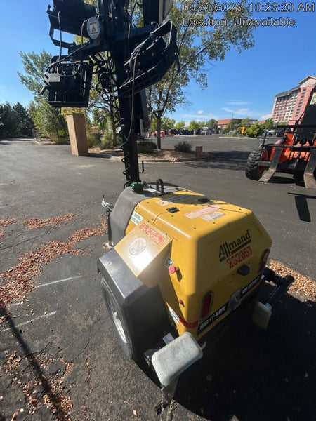 2022 Allmand NLV3GR (4) LED Light Fixture 350W, 23' Vertical Mast, 3kW Prime, Towable, Deep Sea L401, Leveling Jacks, Yanmar T4F 5.8hp