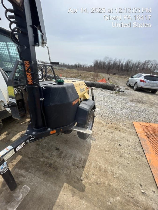 2022 Allmand NLV3GR (4) LED Light Fixture 350W, 23' Vertical Mast, 3kW Prime, Towable, Deep Sea L401, Leveling Jacks, Yanmar T4F 5.8hp