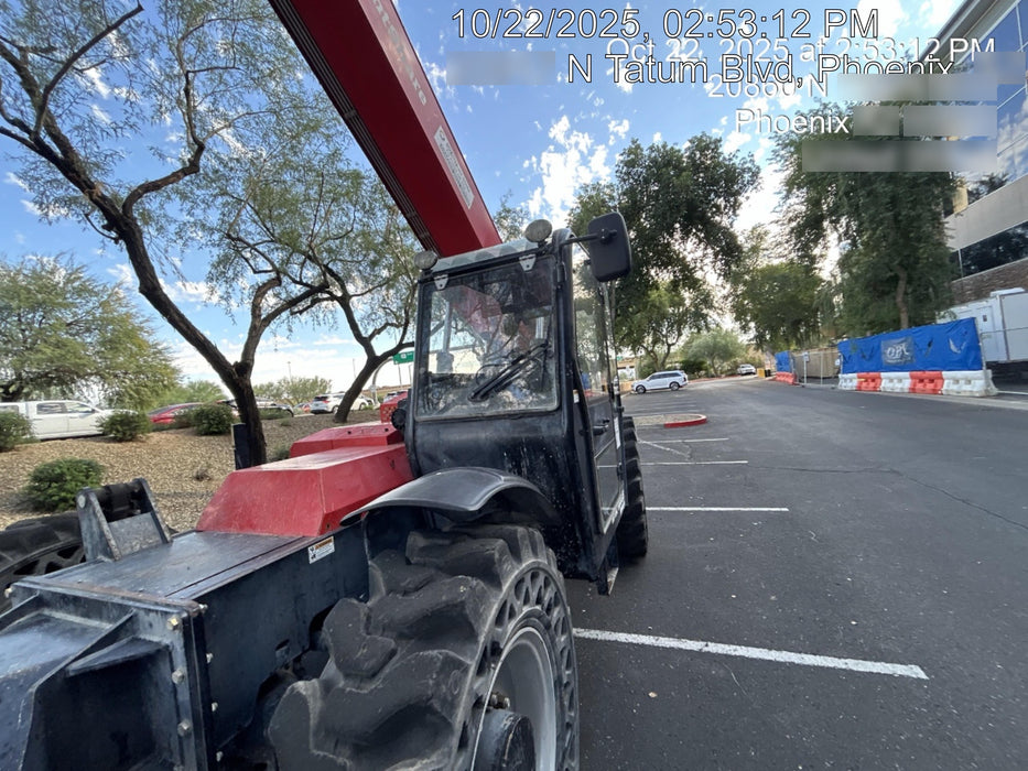 2020 Manitou MTA10055 Cab/Heat/Air, LED Work Lights, Solid Tires, Lift Hook, Beacon, Auxiliary Hydraulics w/66" Carriage and 60" Forks