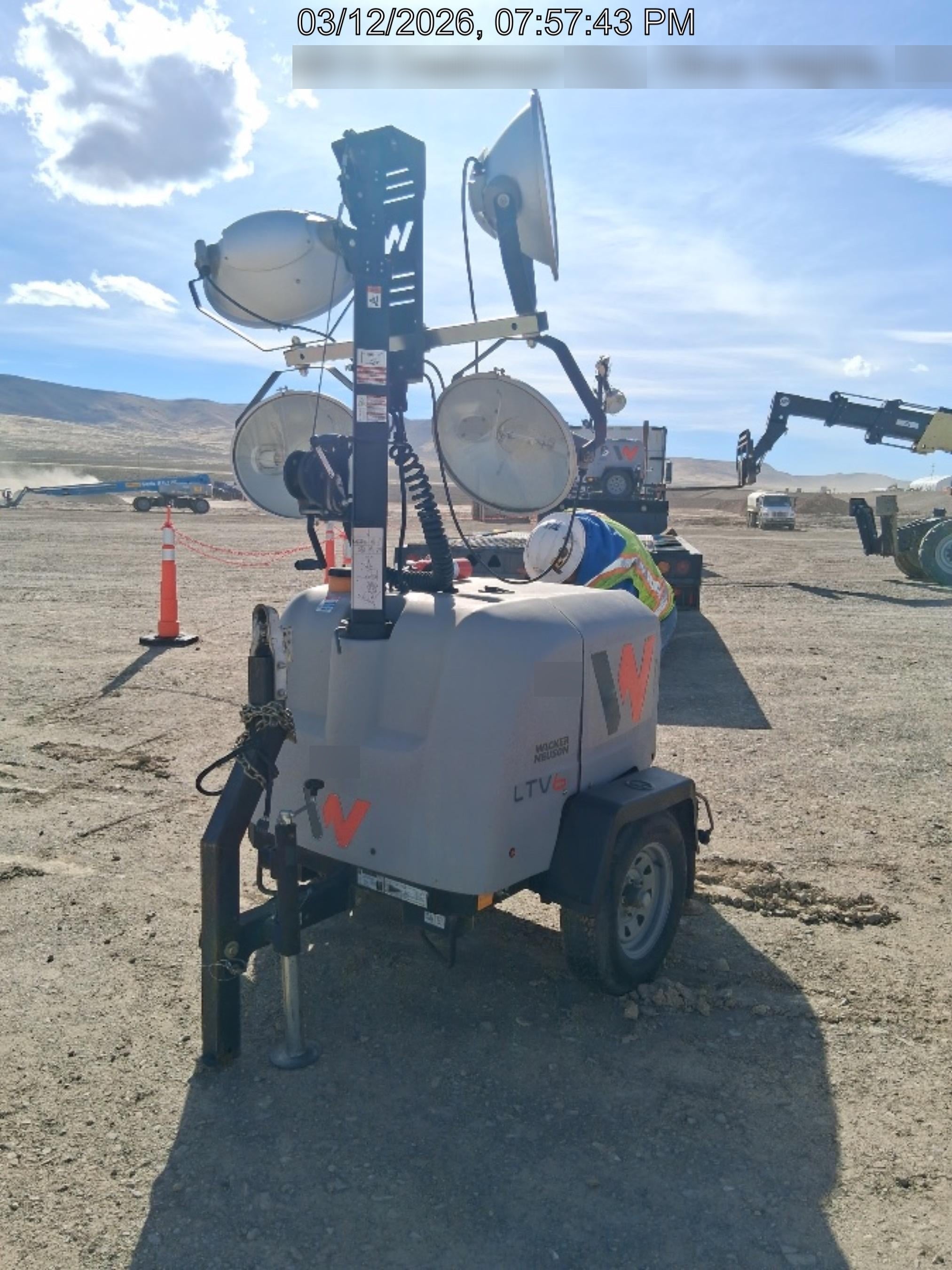 2018 Wacker Neuson LTV6L-MH Wacker Neuson LTV6L Mobile Light Tower w/Fuel Level Sensor Installed