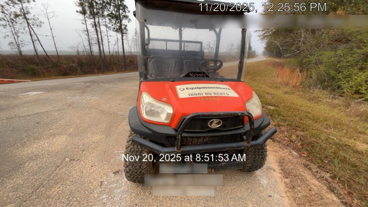 Kubota RTV-X1140W-H 4WD utility cart -LED strobe -Windshield tempered glass -Plastic canopy -Wire harness kit -Backup alarm