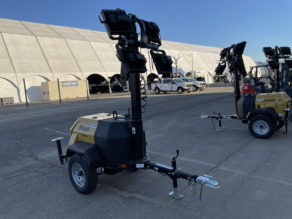 2022 Allmand NLV3GR (4) LED Light Fixture 350W, 23' Vertical Mast, 3kW Prime, Towable, ES Decals, T3