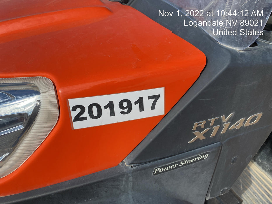 2022 Kubota RTV-X1140W-H Plastic Canopy, Windshield Acrylic Clear, LED Strobe Light, Wire Harness Kit, Back up Alarm