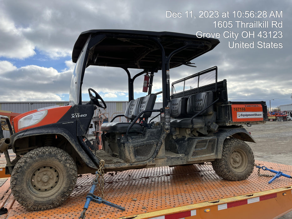 2022 Kubota RTV-X1140W-H Plastic Canopy, Windshield Acrylic Clear, LED Strobe Light, Wire Harness Kit, Back up Alarm