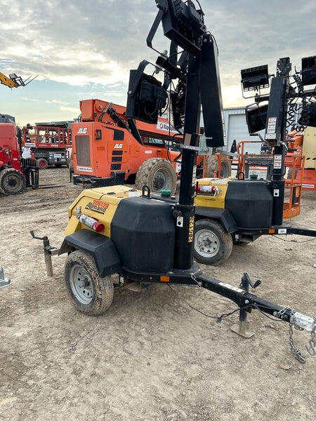 2022 Allmand NLV3GR (4) LED Light Fixture 350W, 23' Vertical Mast, 3kW Prime, Towable, Deep Sea L401, Leveling Jacks, Yanmar T4F 5.8hp