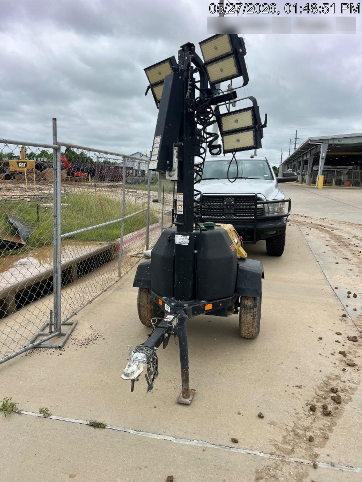 Allmand NLV3GR (4) LED Light Fixture 350W, 23' Vertical Mast, 3kW Prime, Towable, Deep Sea L401, Leveling Jacks, Yanmar T4F 5.8hp