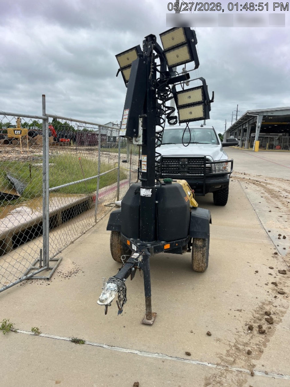 Allmand NLV3GR (4) LED Light Fixture 350W, 23' Vertical Mast, 3kW Prime, Towable, Deep Sea L401, Leveling Jacks, Yanmar T4F 5.8hp