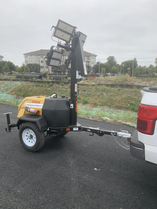 2021 Allmand NLV3GR (4) LED Light Fixture 350W, 23' Vertical Mast, 3kW Prime, Towable, Deep Sea L401, Leveling Jacks, Yanmar T4F 5.8hp