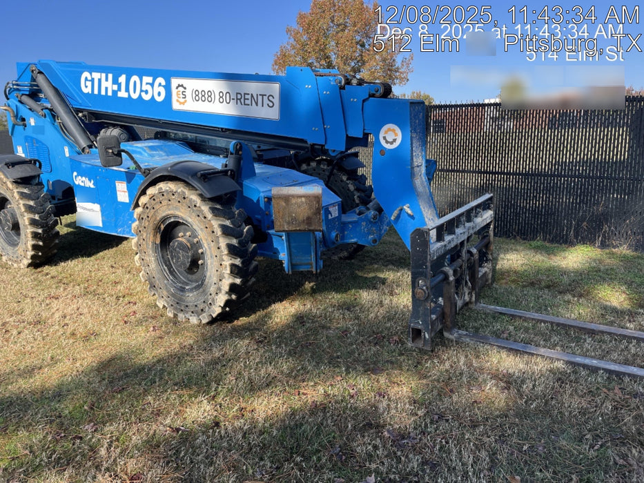 2019 Genie GTH-1056 Cab/Heat/AC, Solid RT Tires, LED Work Lights, Beacon 60" QA Carriage, 60" Forks