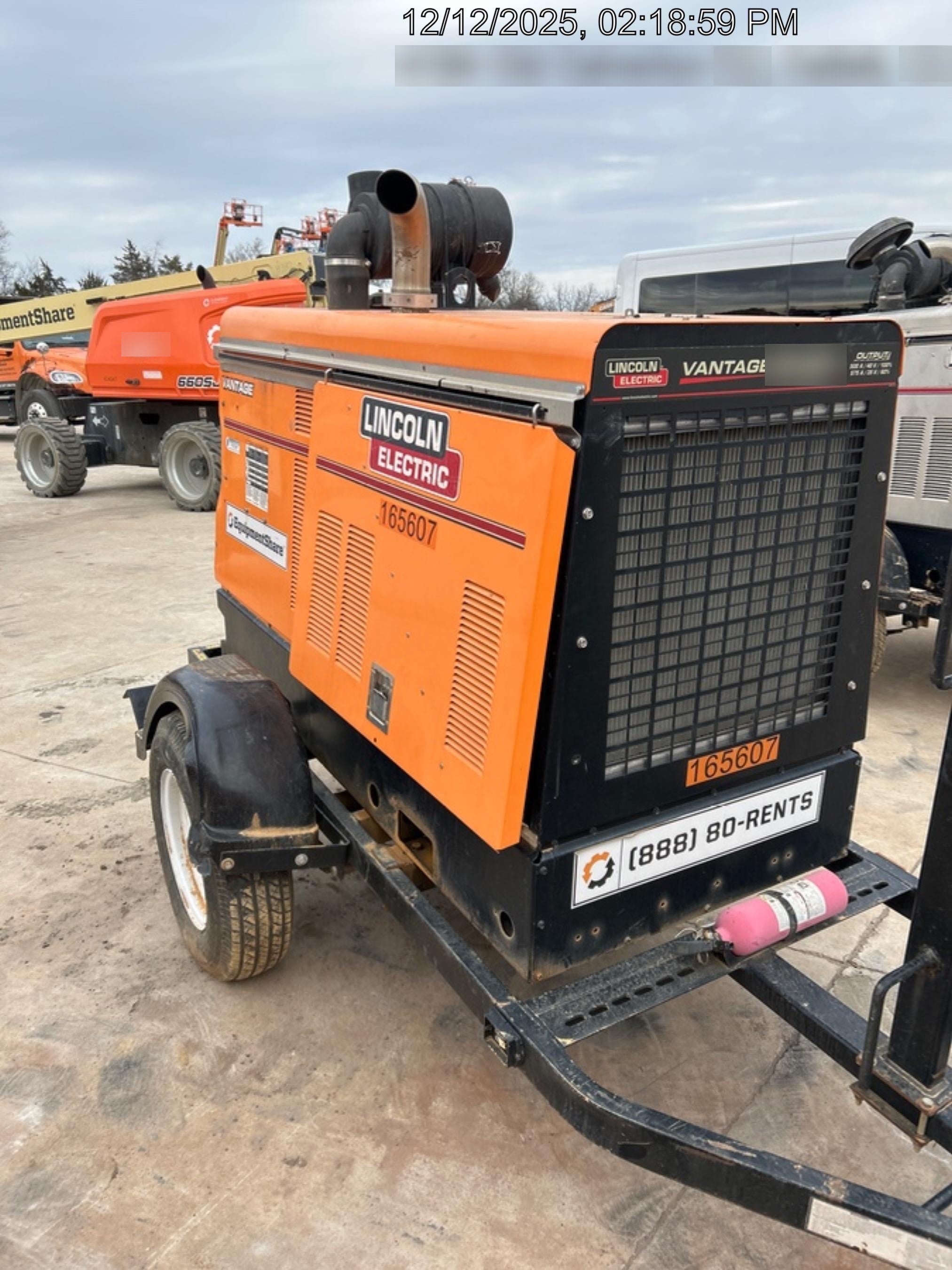 2021 Lincoln Electric Vantage 549X Ready Pak 3, ORANGE (includes trailer, cable rack, fender light kit)