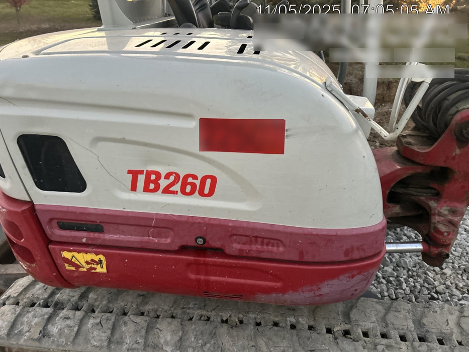 2019 Takeuchi TB260 Takeuchi TB260 Canopy w/Rubber Tracks, Auxiliary Hydraulics, Standard Blade, Manual QC