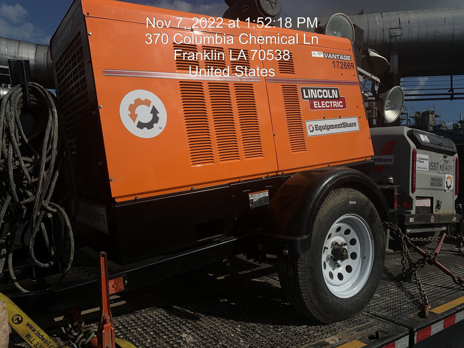 2021 Lincoln Electric Vantage 549X Ready Pak 3, ORANGE (includes trailer, cable rack, fender light kit)