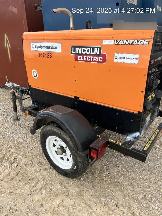 2021 Lincoln Electric Vantage 322 Vantage 322 Ready Pak 3 w/ Decals, ORANGE (includes trailer, cable rack, fender light kit) NO Telematics