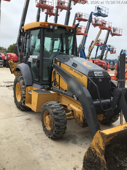 2020 John Deere 310LEP Cab/Heat/Air, 4WD, Standard Stick, Pilot Controls, 2 Way Hydraulics, TAG Manual QC