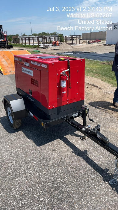 2022 Shindaiwa DGW400MDL Kubota D902 Engine, 23 HP, Dual Op Welder, Wire, Arc, Droop Stick, Tig, and CC Stick Functionality, Simulphase, 3 Phase and 1 Phase Gen Output, Single Axle NB Trlr, Slr Trckl Chrg 12V 12W, Fire Ext