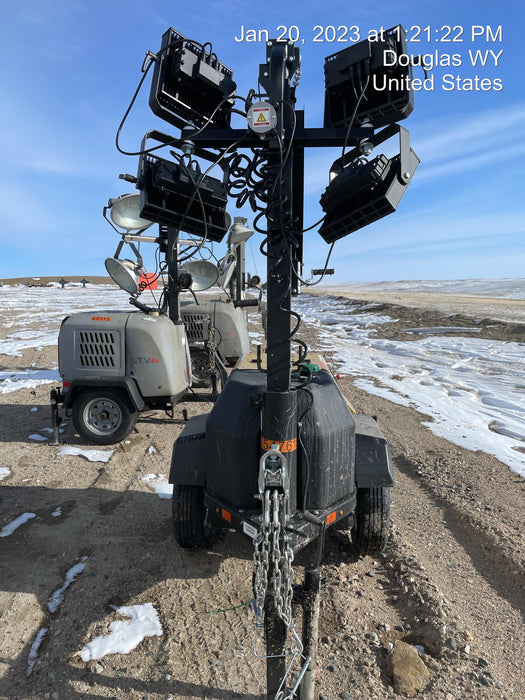 2022 Allmand NLV3GR (4) LED Light Fixture 350W, 23' Vertical Mast, 3kW Prime, Towable, ES Decals, T3