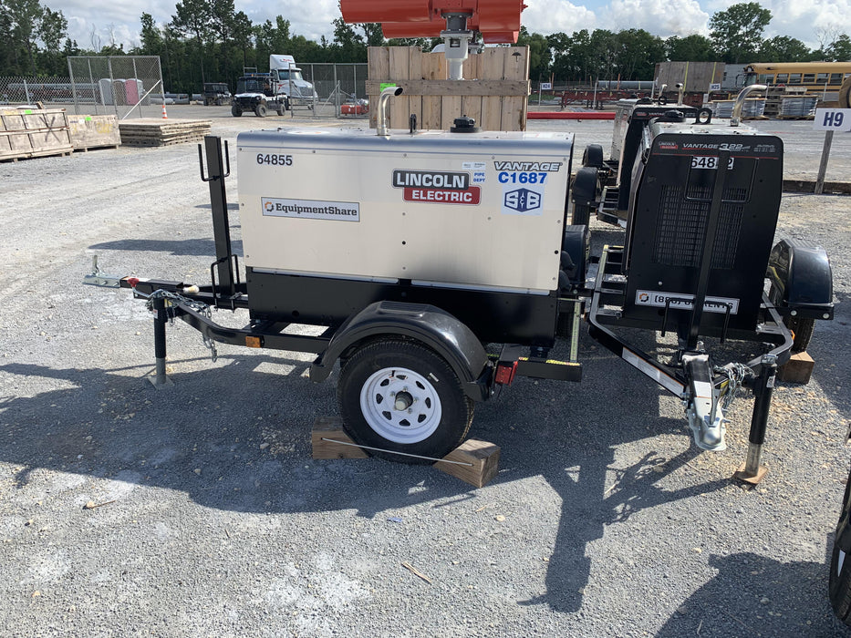 2020 Lincoln Electric Vantage 322 Welder Ready-Pak 3, w/ GPS & Decals (includes trailer, cable rack, fender light kit)