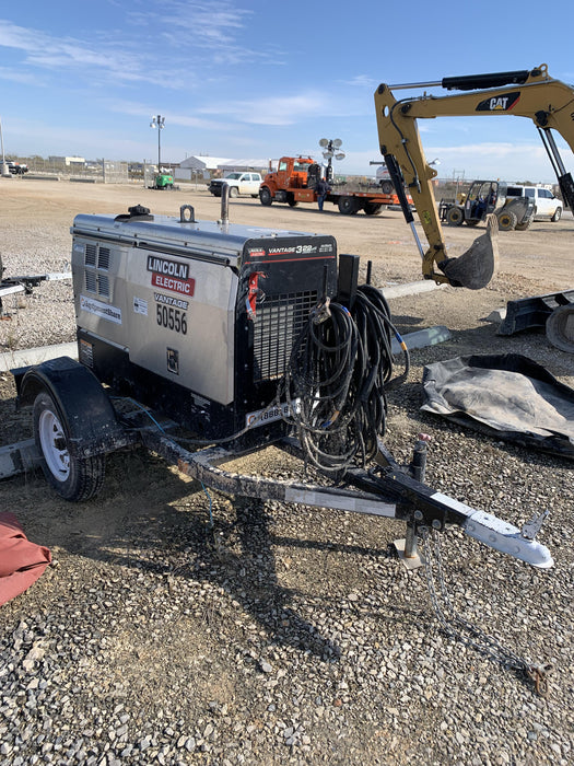 2019 Lincoln Electric Vantage 322 Welder Ready-Pak 3, Two wheel trailer, Fender and Light kit, Cable Rack
