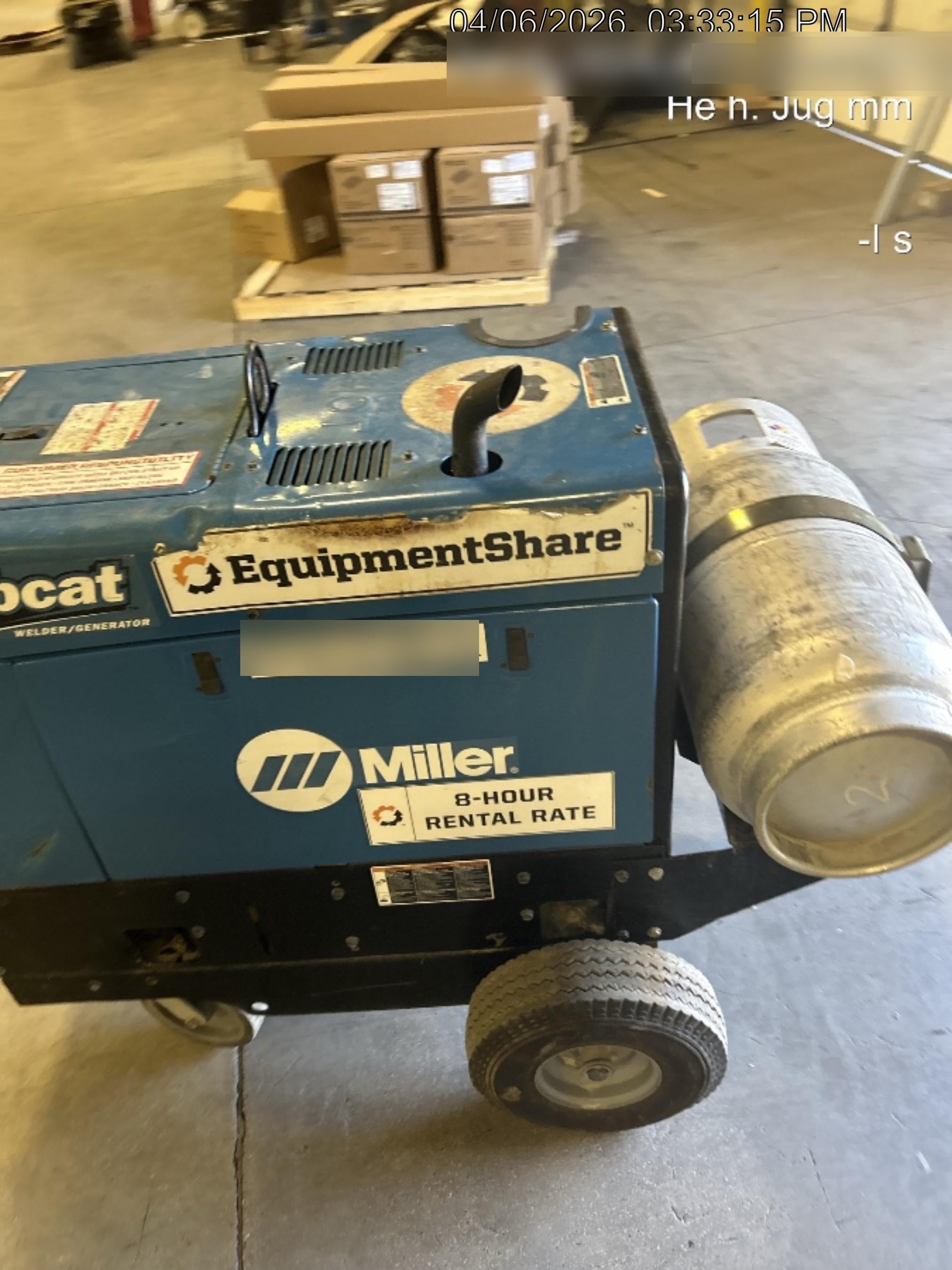 2019 Miller Electric BOBCAT 250 Standard w/Running Gear, Bracket, Hose