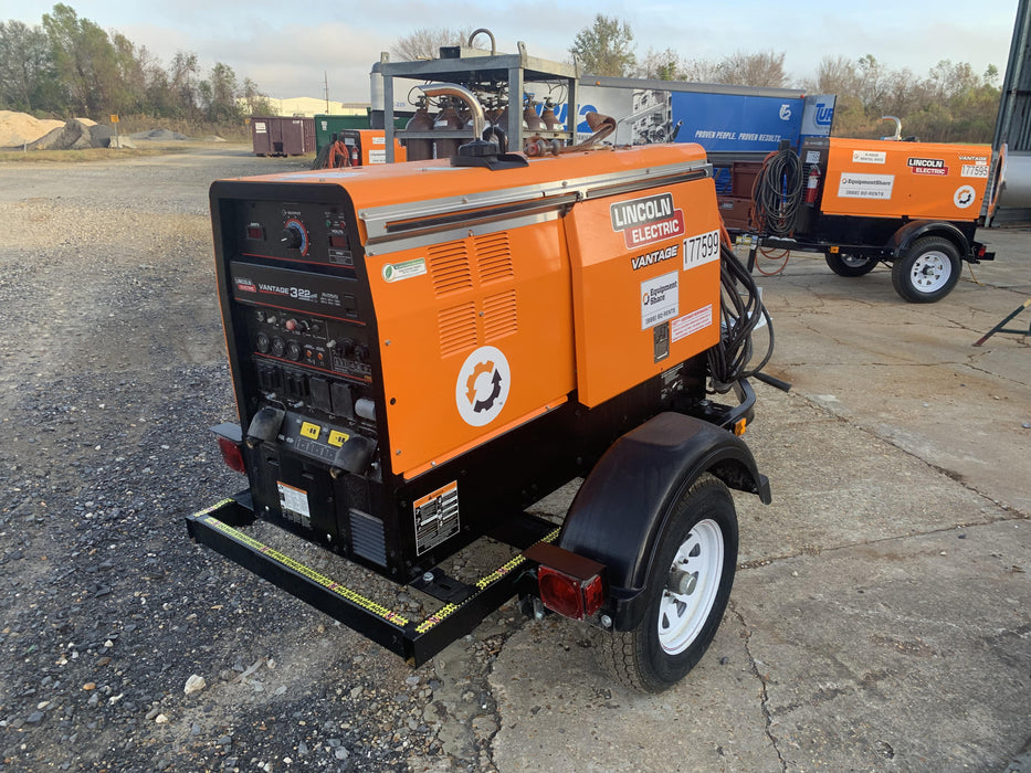 2021 Lincoln Electric Vantage 322 Vantage 322 Ready Pak 3 w/ Decals, ORANGE (includes trailer, cable rack, fender light kit) NO Telematics