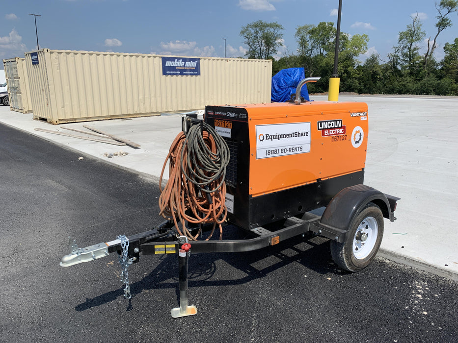 2021 Lincoln Electric Vantage 322 Vantage 322 Ready Pak 3 w/ Decals, ORANGE (includes trailer, cable rack, fender light kit) NO Telematics