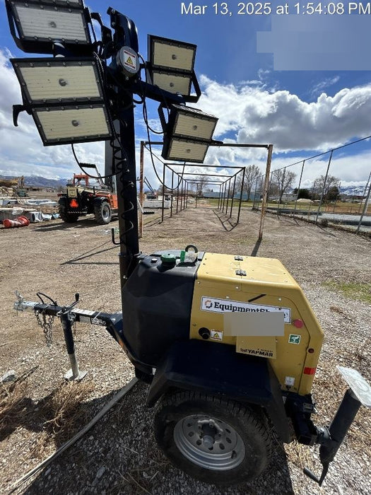 2021 Allmand NLV3GR (4) LED Light Fixture 350W, 23' Vertical Mast, 3kW Prime, Towable, Deep Sea L401, Leveling Jacks, Yanmar T4F 5.8hp