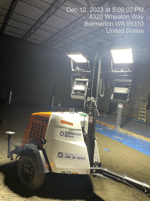 2023 Generac MLT2 Diesel, Flex Switch 120V Input, Powerzone Controller, (4) 320W LED Lights, 4kW Generator, 39.9 Gal Fuel Tank, 2" Ball, T3