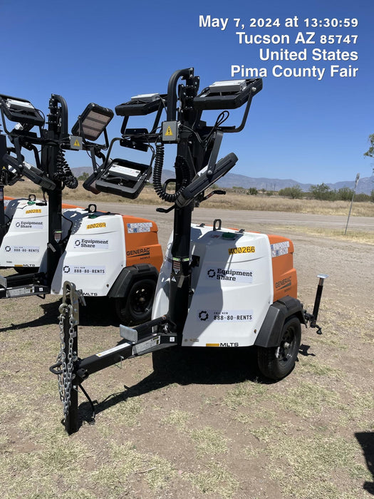 2024 Generac MLT2 Diesel, Flex Switch 120V Input, Powerzone Controller, 
(4) 320W LED Lights, 4kW Generator, 39.9 Gal Fuel Tank, 2" Ball, T3