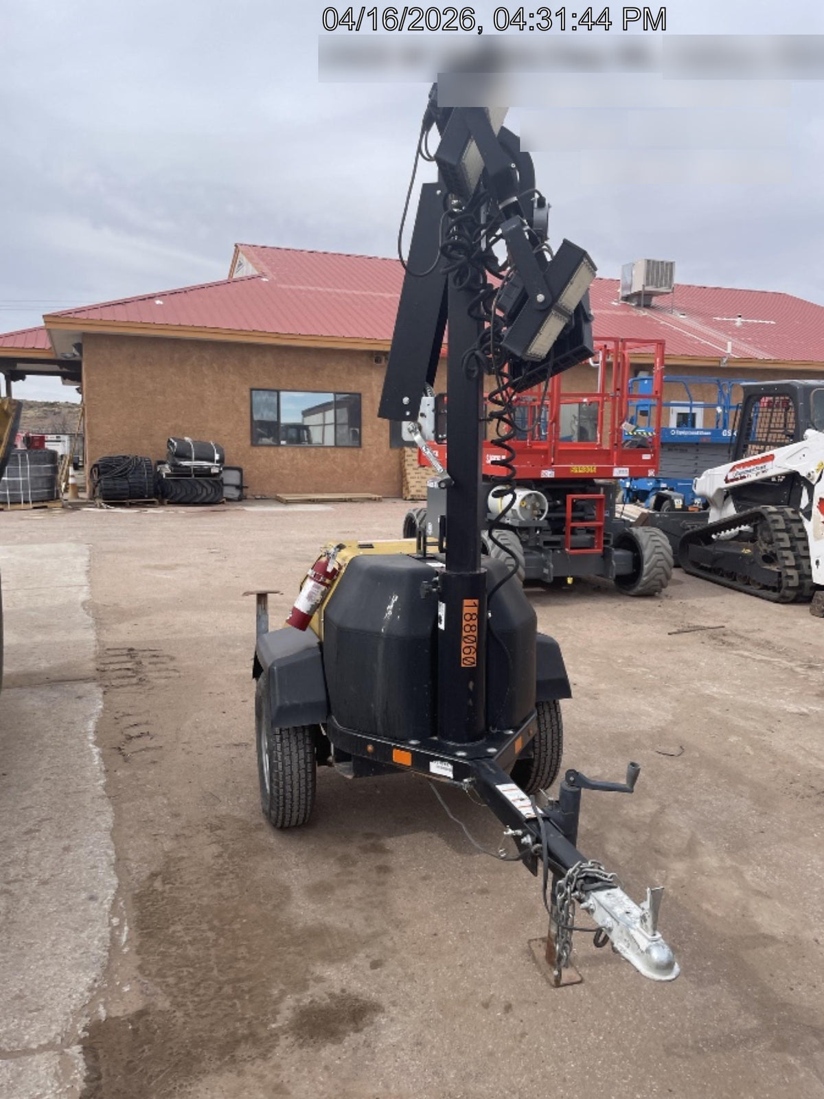 Allmand NLV3GR (4) LED Light Fixture 350W, 23' Vertical Mast, 3kW Prime, Towable, Deep Sea L401, Leveling Jacks, Yanmar T4F 5.8hp