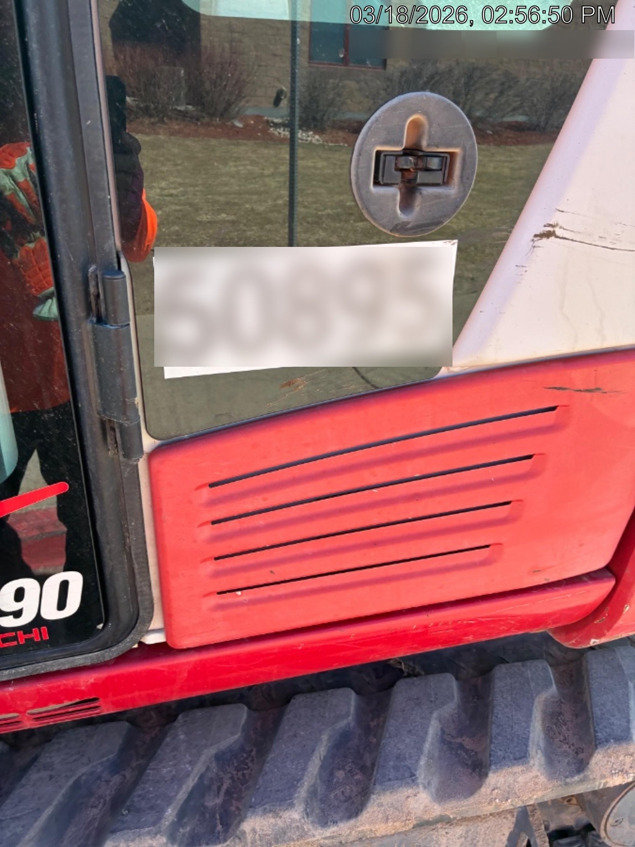 2019 Takeuchi TB290 Cab, AC, Rubber Tracks, Dozer Blade, Travel Alarm, Control Pattern Change Valve, Auxiliary Hydraulics w/18" Quick Coupler Bucket with teeth, 6.2 cu. ft. capacity/24" Quick Coupler Bucket with teeth, 8.6 cu. ft. capacity/36" Quick Coupler Bucket with teeth, 13.4 cu. ft. capacity, Quick Coupler, Hydraulic Thumb Installed