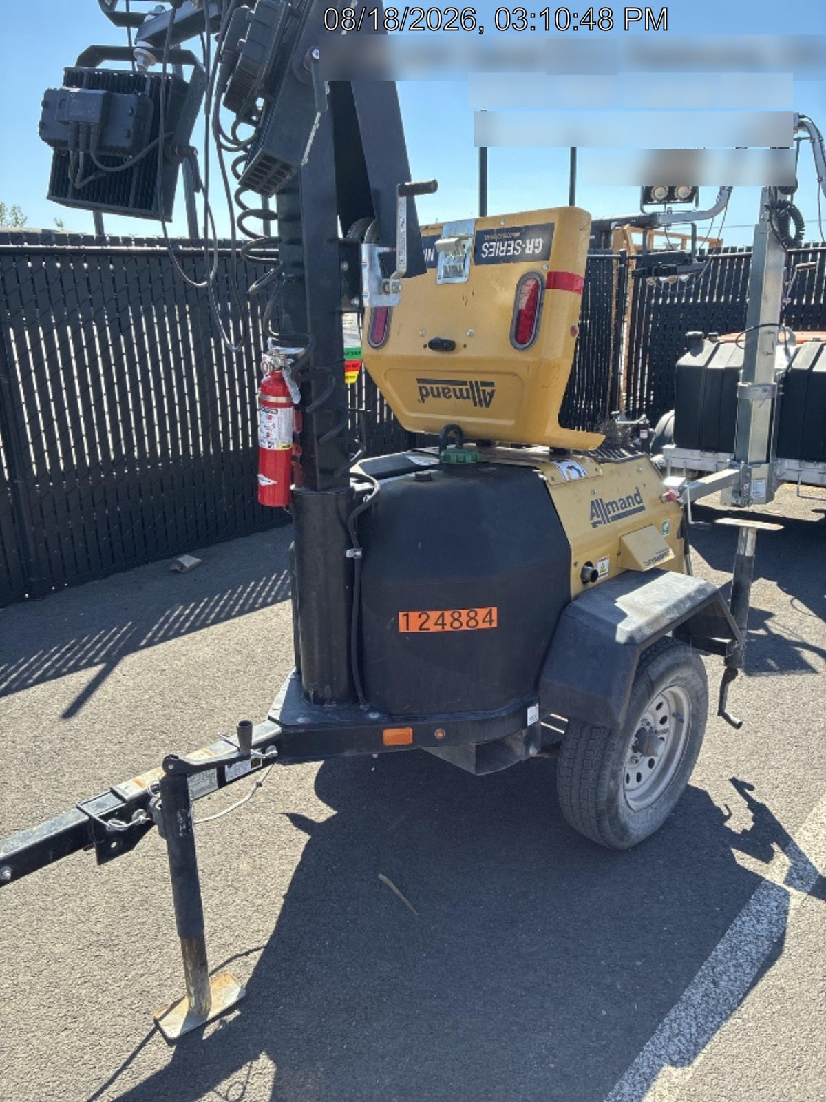 2020 Allmand NLV3GR (4) LED Light Fixture 350W, 23' Vertical Mast, 3kW Prime, Towable, Deep Sea L401, Leveling Jacks, Yanmar T4F 5.8hp