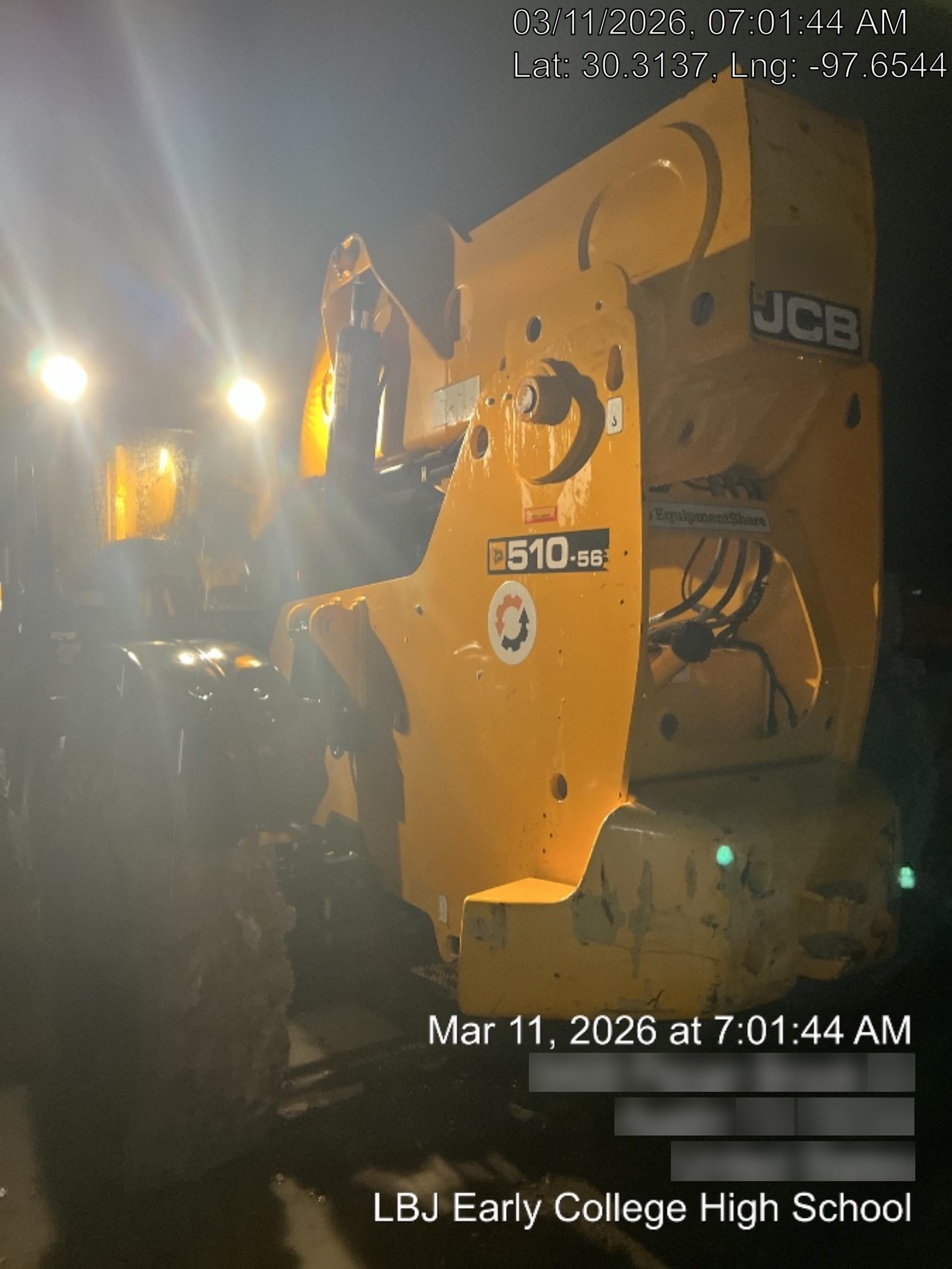 2019 JCB 510-56 Canopy, 74 HP, Solid Tires, STD Worklight, Beacon, Aux Hydraulics, Lifting Eye, Back up Alarm w/66" Carriage/60" Forks