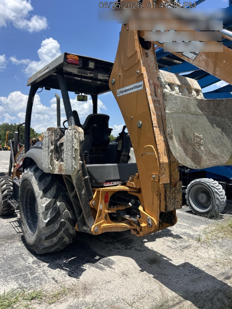 2019 Case 580N EP Canopy, 4WD, 1-Way Aux Hydraulics, Pilot Controls, Ride Control and Loader Aux Hydraulics, 900 LB. Front CWT, 82" HD LONG LIP (1 CU. YD.) W/BOCE AND LIFT EYES, FLIP OVER/STABILIZER PADS COMB