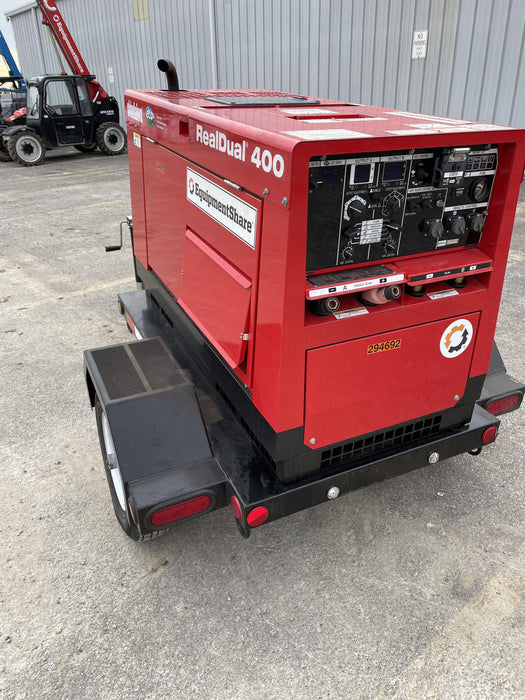 2023 Shindaiwa DGW400MDL Kubota D902 Engine, 23 HP, Dual Op Welder, Wire, Arc, Droop Stick, Tig, and CC Stick Functionality, Simulphase, 3 Phase and 1 Phase Gen Output, Single Axle NB Trlr, Slr Trckl Chrg 12V 12W, Fire Ext