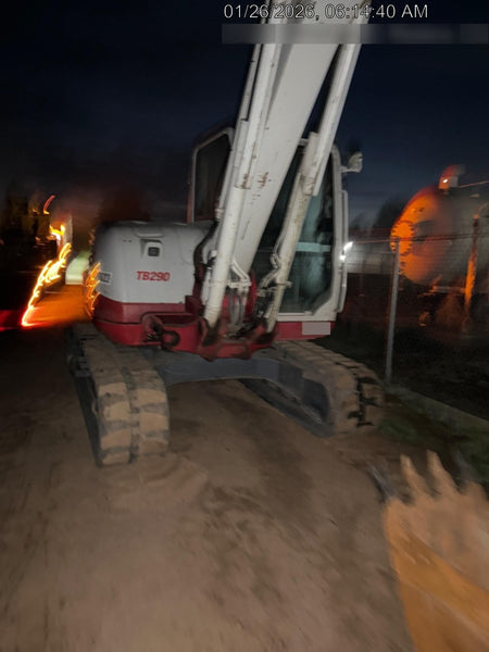 2019 Takeuchi TB290 Cab/Heat/AC Rubber tracks, Dozer blade, Travel alarm, Auxiliary hydraulics Manual QC, Hydraulic thumb, 18", 24", and 36" Buckets