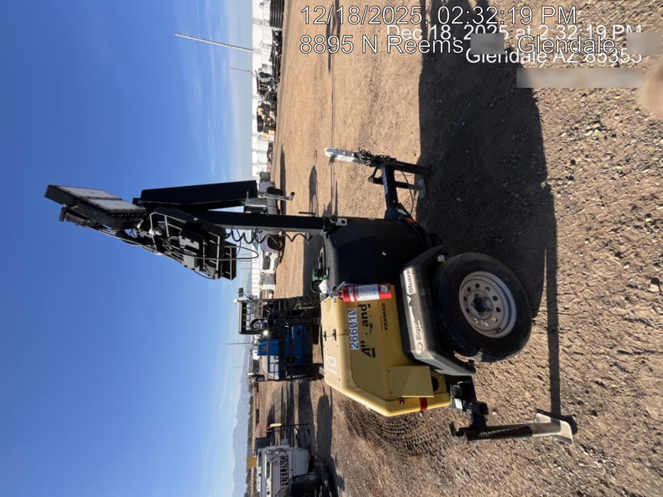 2022 Allmand NLV3GR (4) LED Light Fixture 350W, 23' Vertical Mast, 3kW Prime, Towable, ES Decals, T3