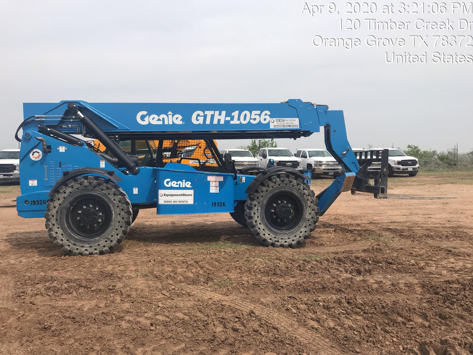 2018 Genie GTH-1056 Genie GTH-1056 w/ROPS, Work Lights, Solid Tires, RH Cab Mesh, Beacon, 60" Carriage and Forks
