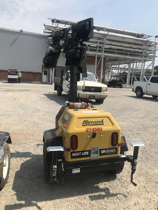 2022 Allmand NLV3GR (4) LED Light Fixture 350W, 23' Vertical Mast, 3kW Prime, Towable, Deep Sea L401, Leveling Jacks, Yanmar T4F 5.8hp