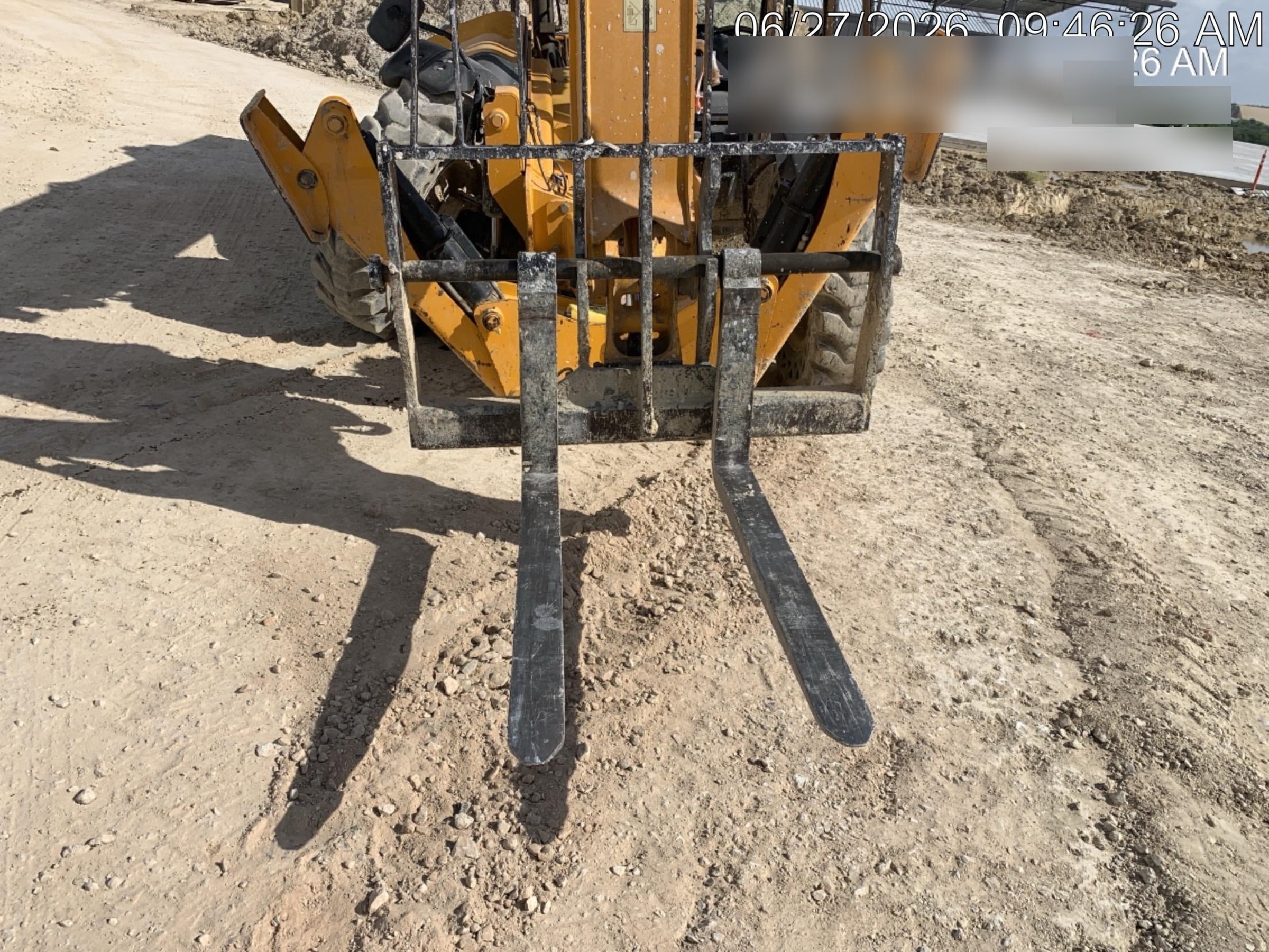 2019 JCB 510-56 74 HP w/Open ROPS, Beacon, Aux Hydraulics, Worklights, Solid Tires w/60" Carriage/Forks