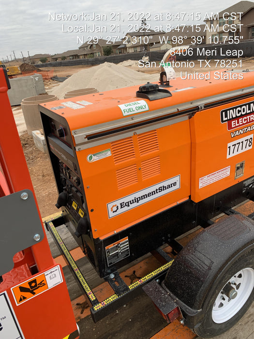 2021 Lincoln Electric Vantage 322 Vantage 322 Ready Pak 3 w/ Decals, ORANGE (includes trailer, cable rack, fender light kit) NO Telematics